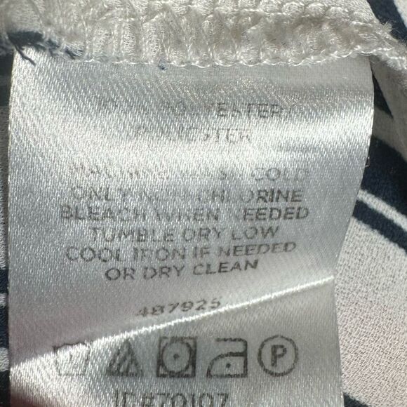 Loft long sleeve black and white multi stripe blouse top size medium - Picture 6 of 6